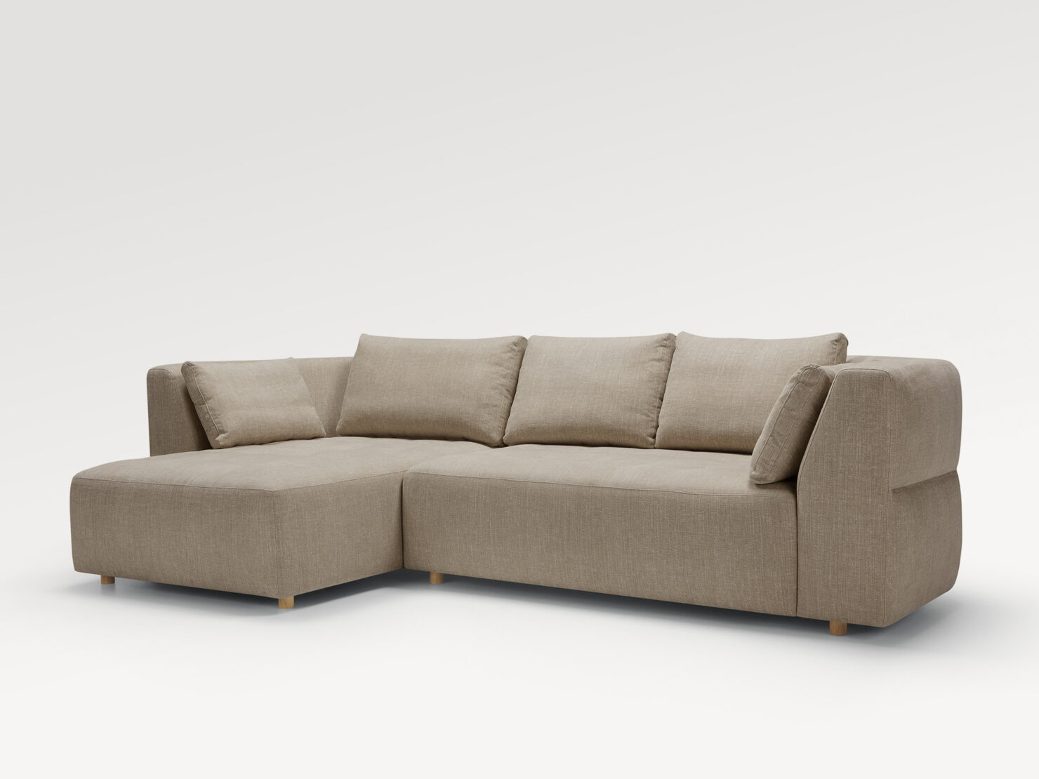 acheter Canapé d'angle tissu uni 2 (aog) beige CHALONS - 296x163/110x84cm - FRANCE CANAPÉ ®
