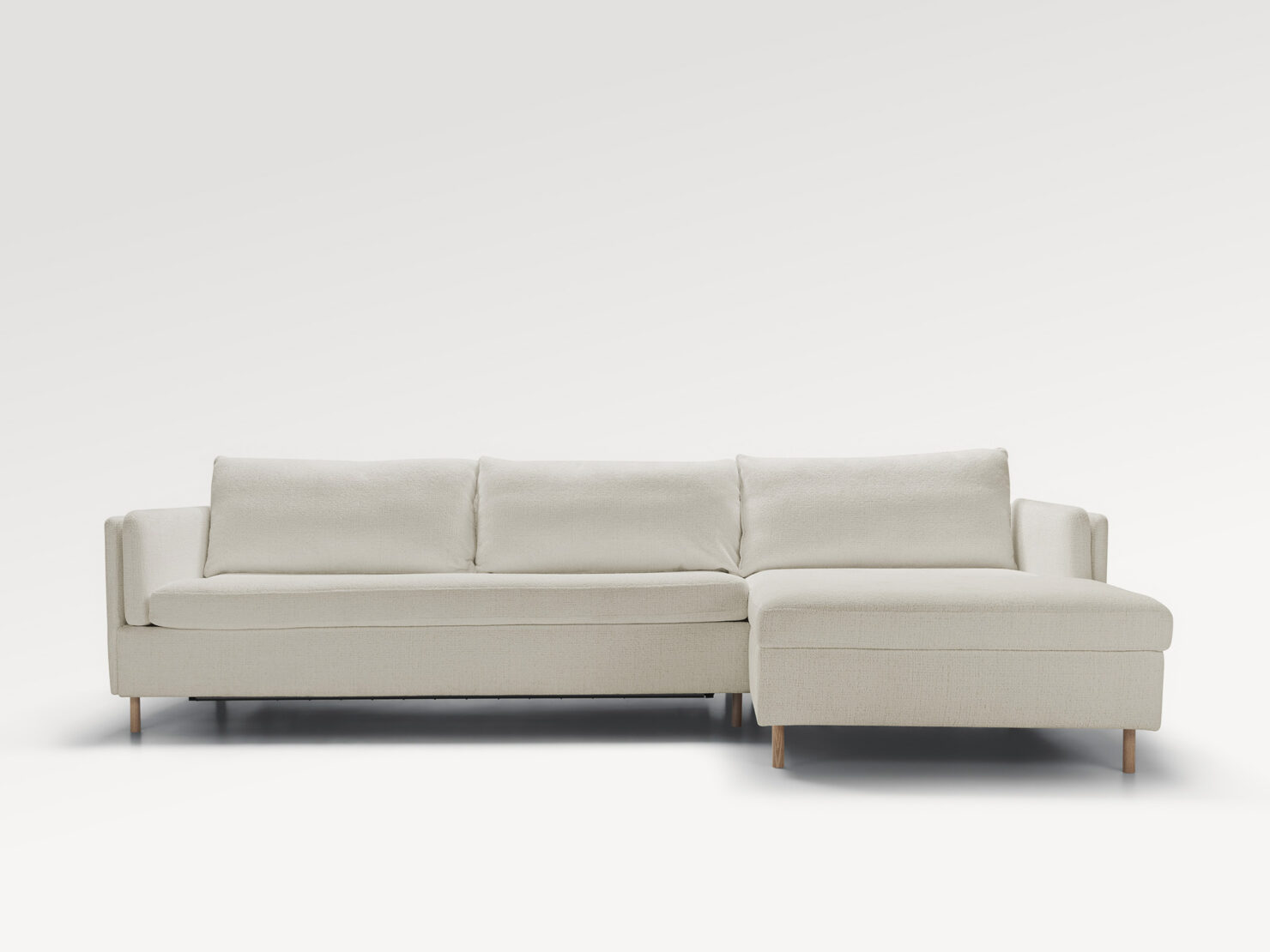 acheter Canapé d'angle convertible  tissu chenille blanc Bagatelle - 274x100/150x85cm - FRANCE CANAPÉ ®