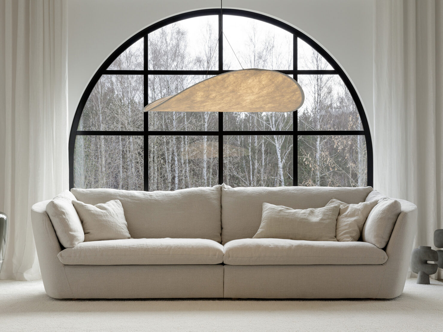 acheter Canapé 3 places XL tissu uni blanc Bazillac - 270x99x79/41cm - FRANCE CANAPÉ ®