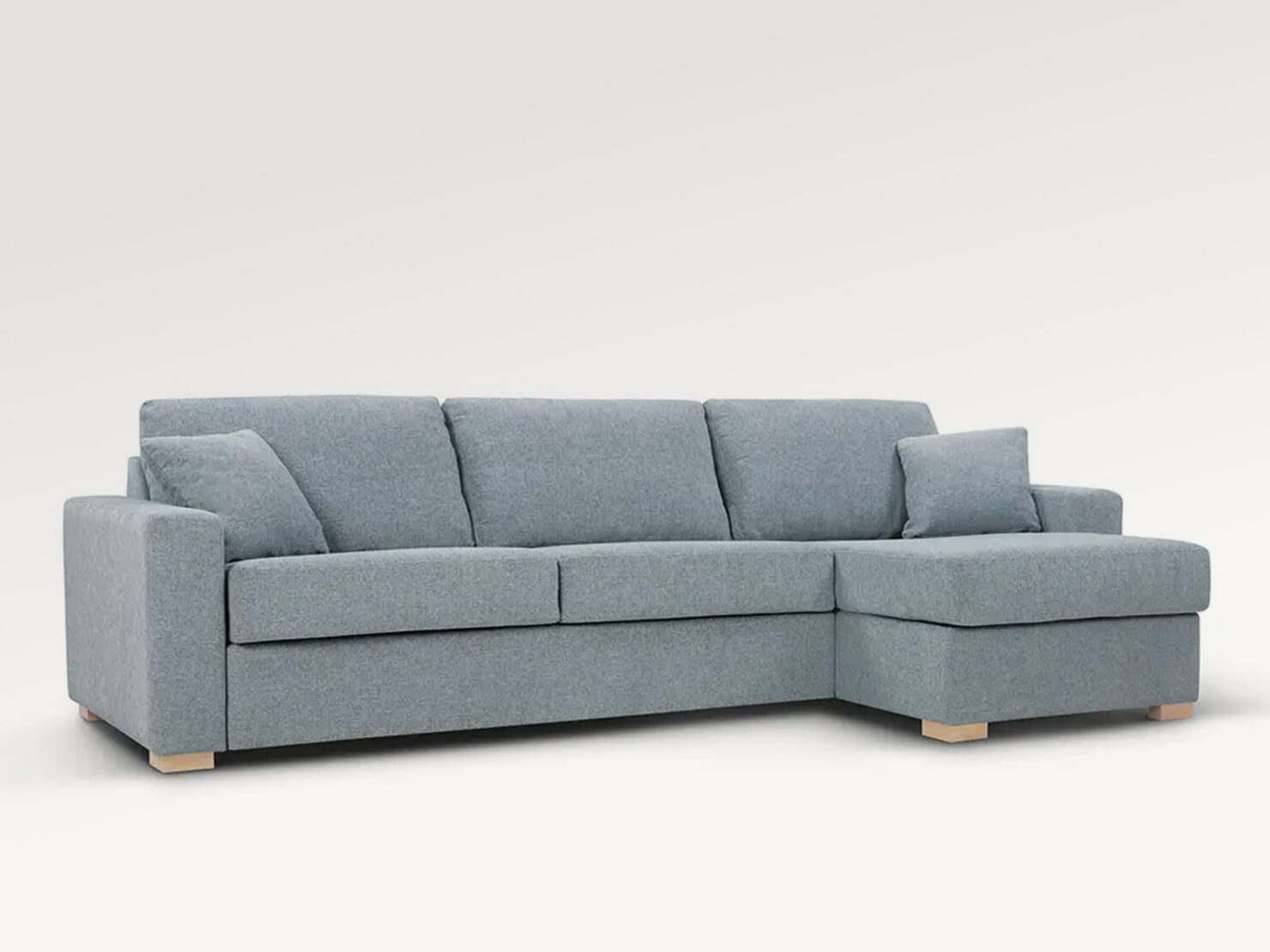 acheter Canapé d'angle convertible  tissu texturé bleu Lunel - 279x100/152x88cm - FRANCE CANAPÉ ®