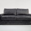 Canapé convertible velours gris anthracite Cambronne - 195x92x97cm - FRANCE CANAPÉ