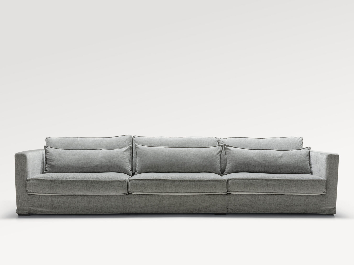acheter Canapé 5 places tissu uni gris Dinard - 341x110x85cm - FRANCE CANAPÉ ®