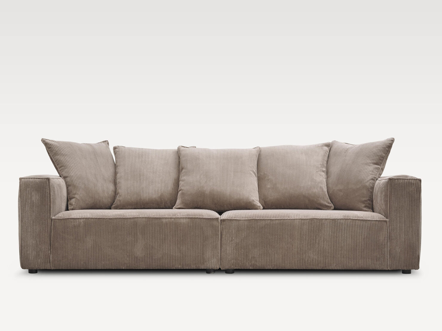 acheter Canapé 4 places multi coussins  velours côtelé marron Yerres - 268x114x87cm - FRANCE CANAPÉ ®