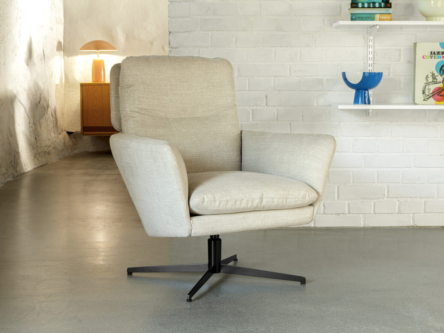 acheter Fauteuil tissu uni beige Airel - 77x83x91cm - FRANCE CANAPÉ ®