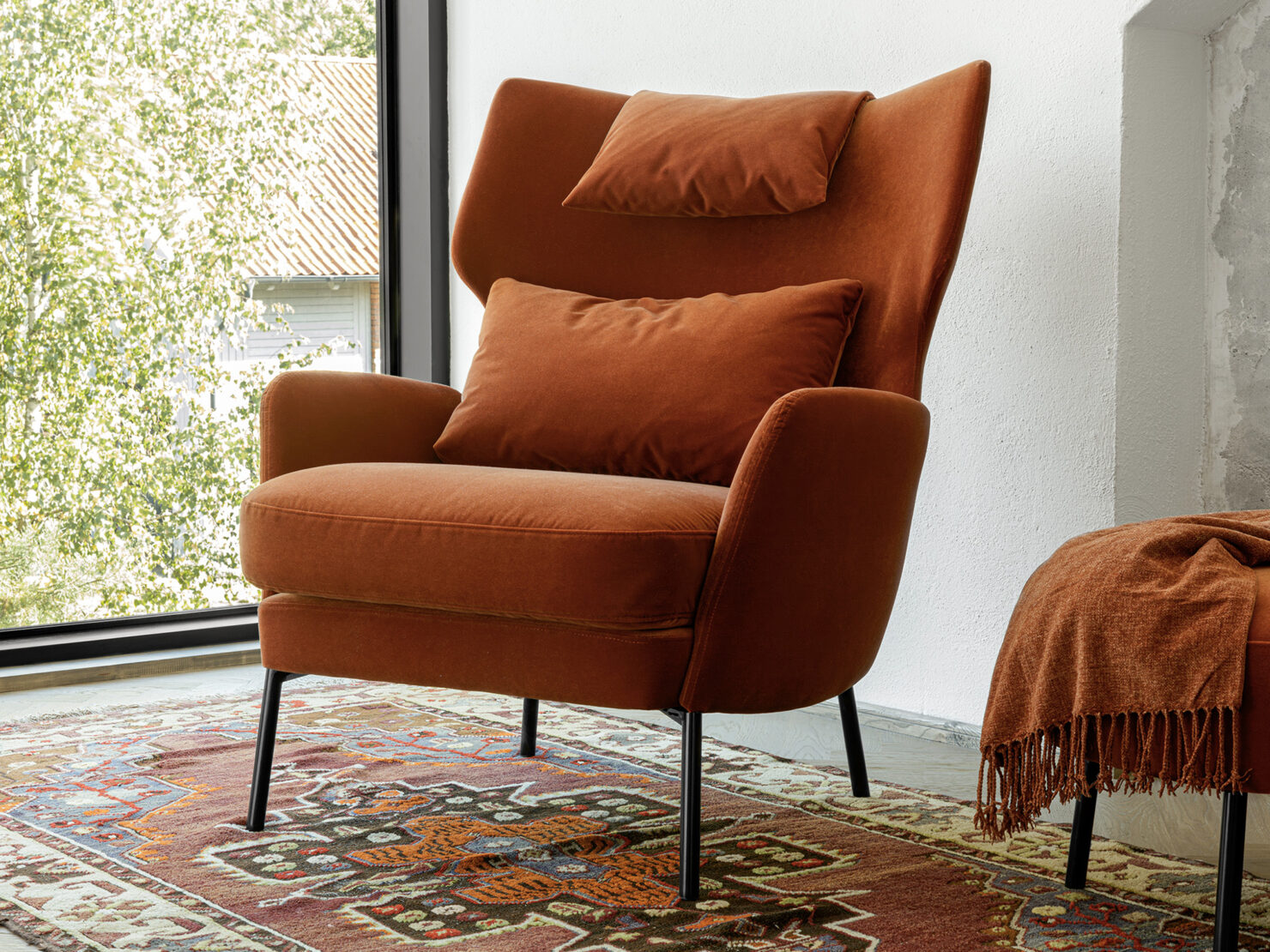 acheter Fauteuil velours terracotta Garibaldi - 79x93x93cm - FRANCE CANAPÉ ®