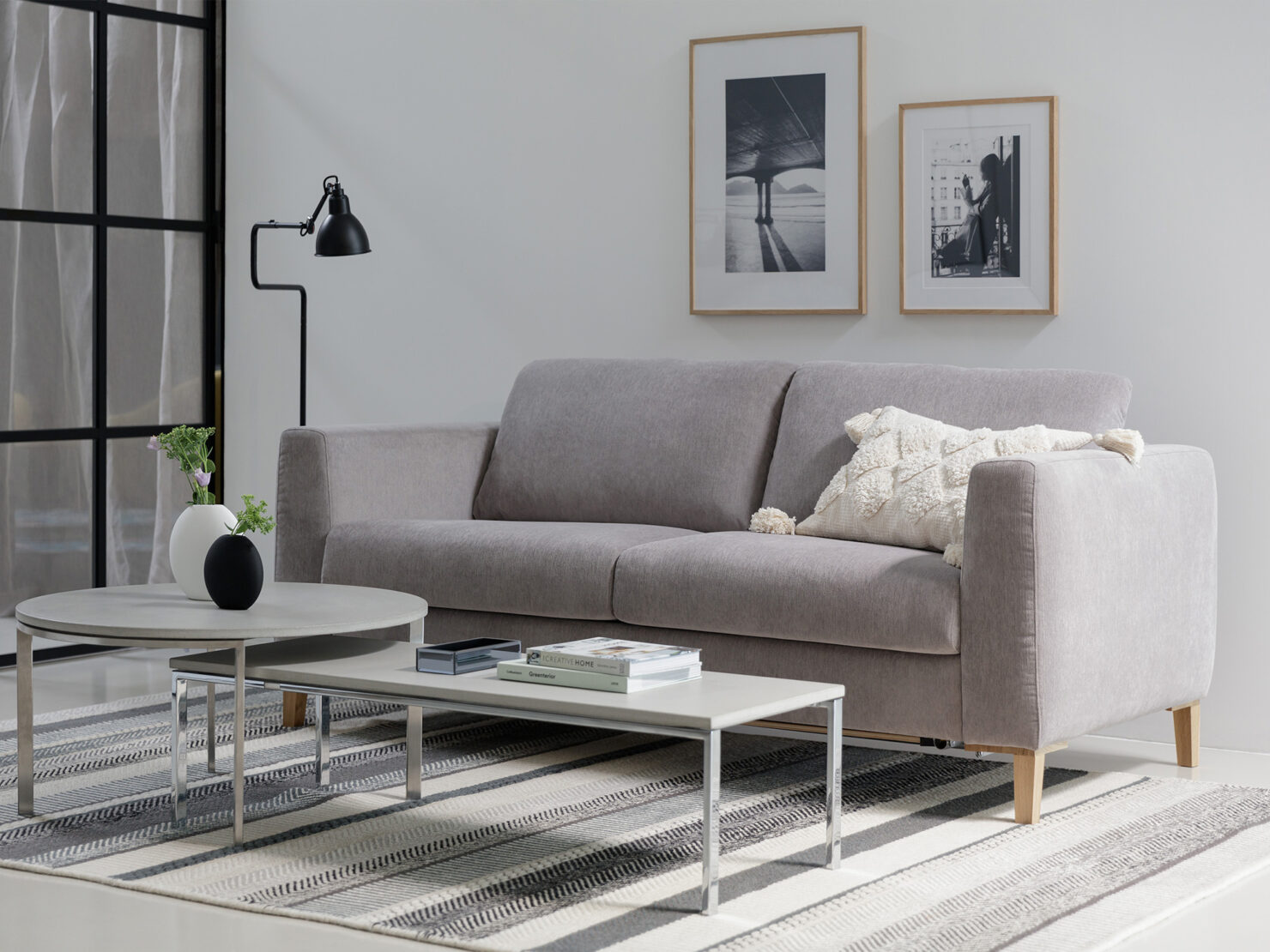 acheter Canapé 3 places convertible tissu chenille gris Hengenheim - 200x99x88cm - FRANCE CANAPÉ ®