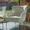 acheter Fauteuil tissu bouclette blanc Rouen - 79x86x92cm - FRANCE CANAPÉ ®