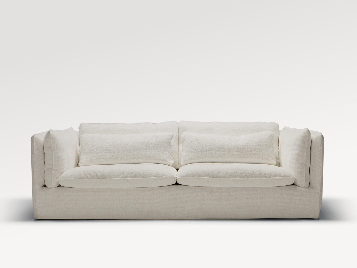 acheter Canapé 3.5 places tissu chenille blanc Snug - 260x109x83cm - FRANCE CANAPÉ ®