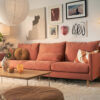 acheter Canapé 3 places xl tissu uni terracotta SEVRES - 263x103x94cm - FRANCE CANAPÉ ®