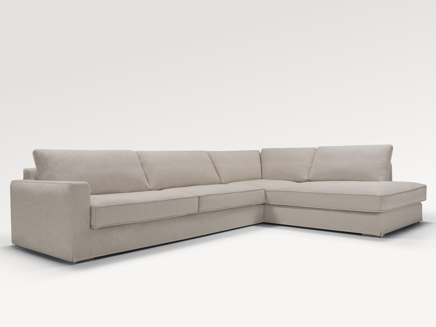 acheter Canapé d'angle tissu texturé beige Aléria - 347x235/126x85cm - FRANCE CANAPÉ ®