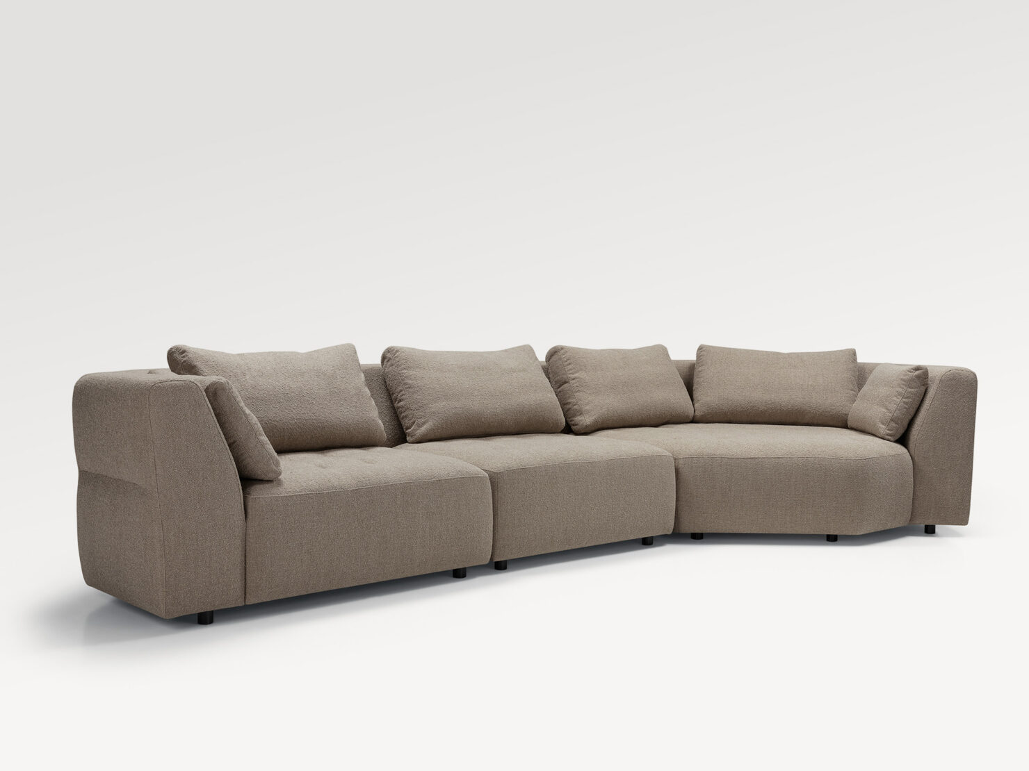 acheter Canapé 4 places tissu texturé beige CHALONS - 393x178/110x84cm - FRANCE CANAPÉ ®