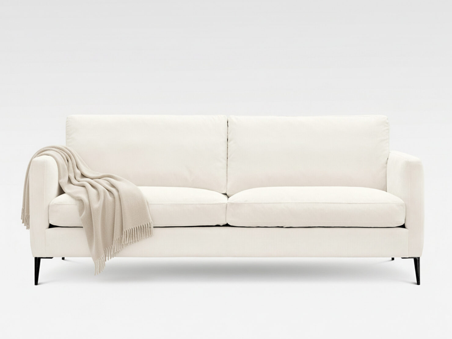 acheter Canapé 3 places velours côtelé blanc Drouant - 209X92X86cm - FRANCE CANAPÉ ®