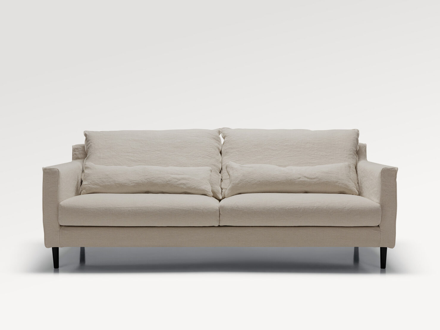 acheter Canapé 3 places tissu uni beige SEVRES - 223x103x94cm - FRANCE CANAPÉ ®