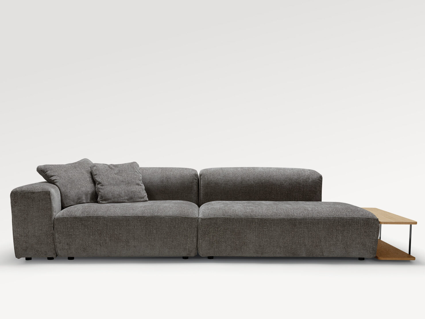 acheter Canapé d'angle avec table basse tissu chenille gris Tertre - 322 x 109 x 70cm - FRANCE CANAPÉ ®