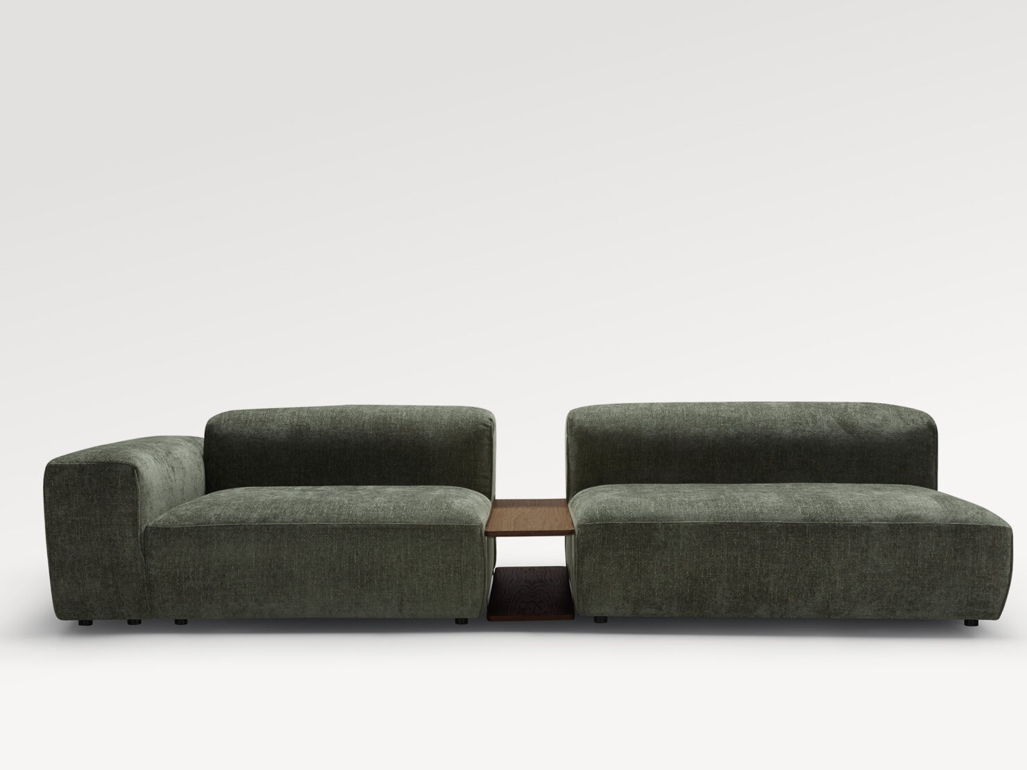 acheter Canapé modulable avec table basse tissu chenille vert Tertre - 322 x 104 x 70cm - FRANCE CANAPÉ ®