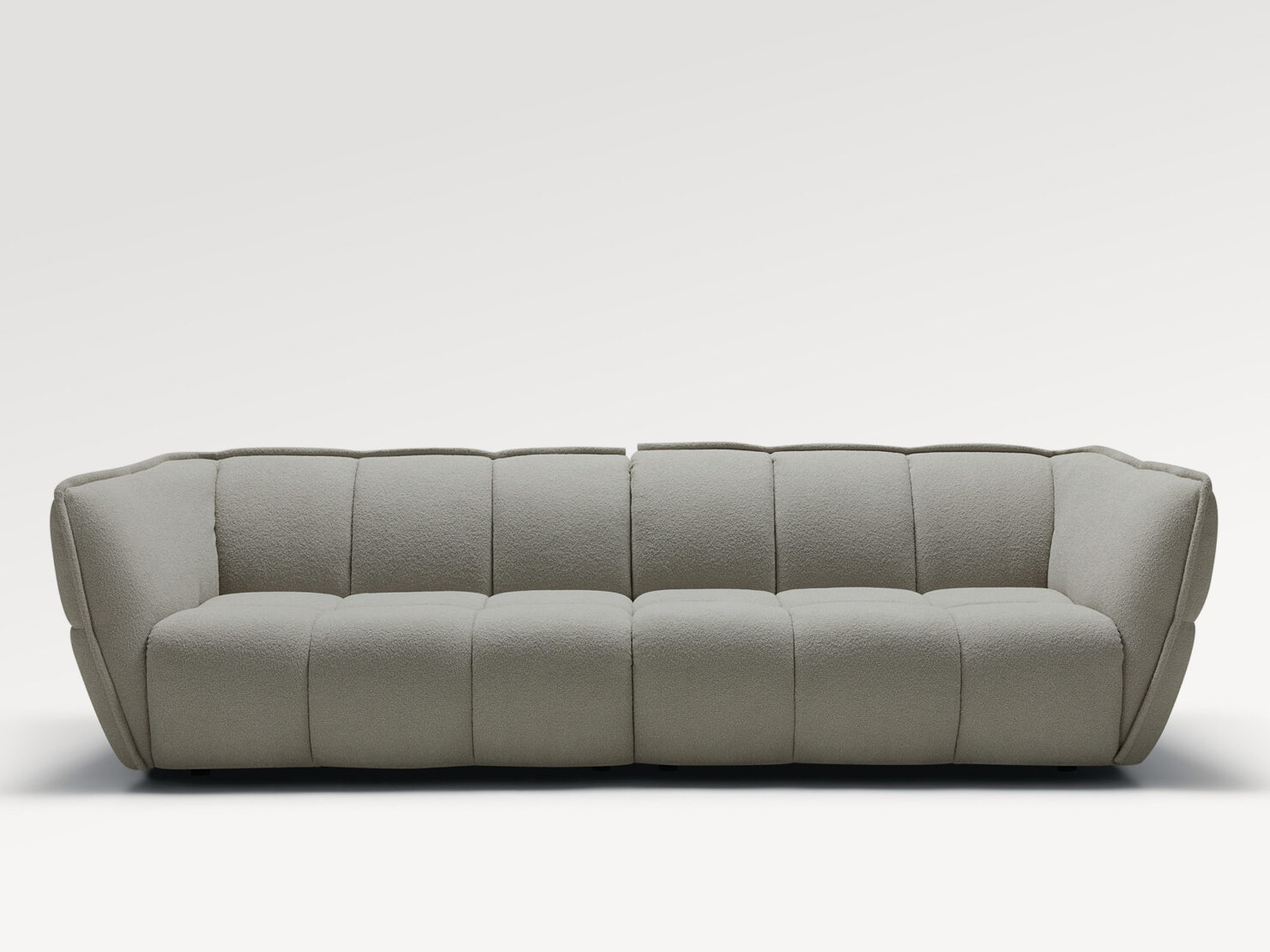 acheter Canapé 4 places tissu bouclette gris Elydic - 276x104x78cm - FRANCE CANAPÉ ®