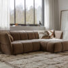 acheter Canapé d'angle velours marron Elydic - 276/174x104x78cm - FRANCE CANAPÉ ®