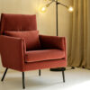 acheter Fauteuil velours terracotta Pyramides - 69x87x95cm - FRANCE CANAPÉ ®