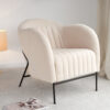 acheter Fauteuil tissu chenille blanc Matignon - 65x81x70cm - FRANCE CANAPÉ ®