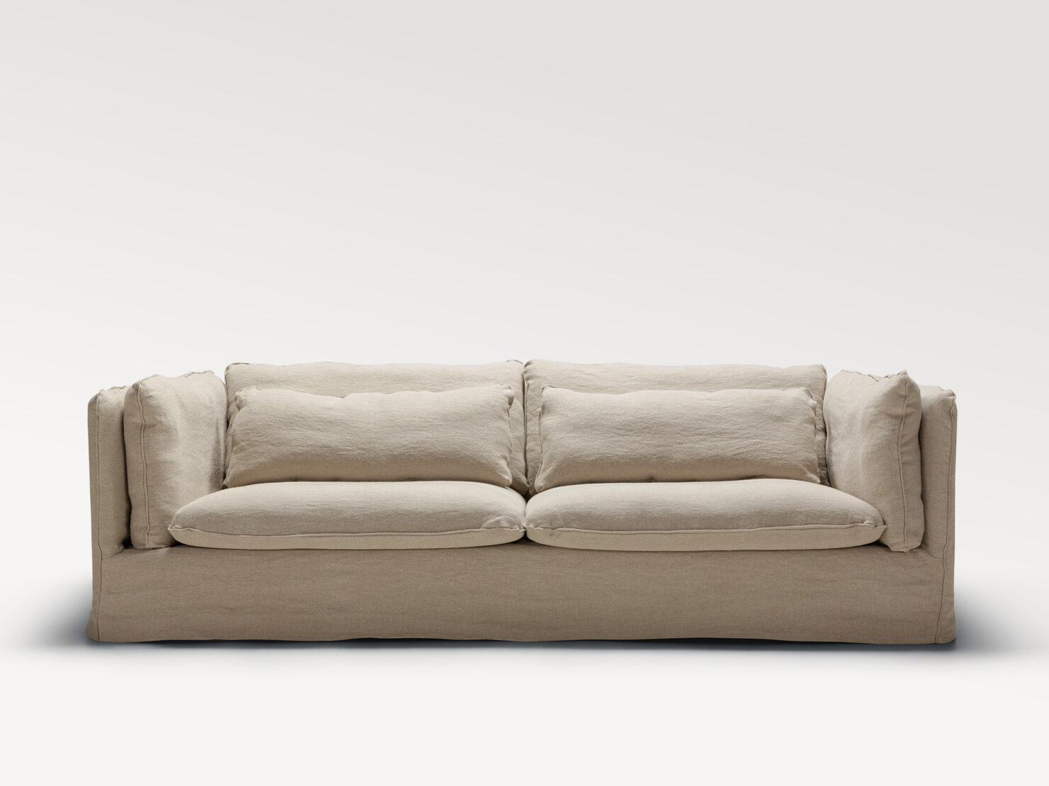 acheter Canapé 3,5 places tissu uni beige Snug - 260x109x83cm - FRANCE CANAPÉ ®