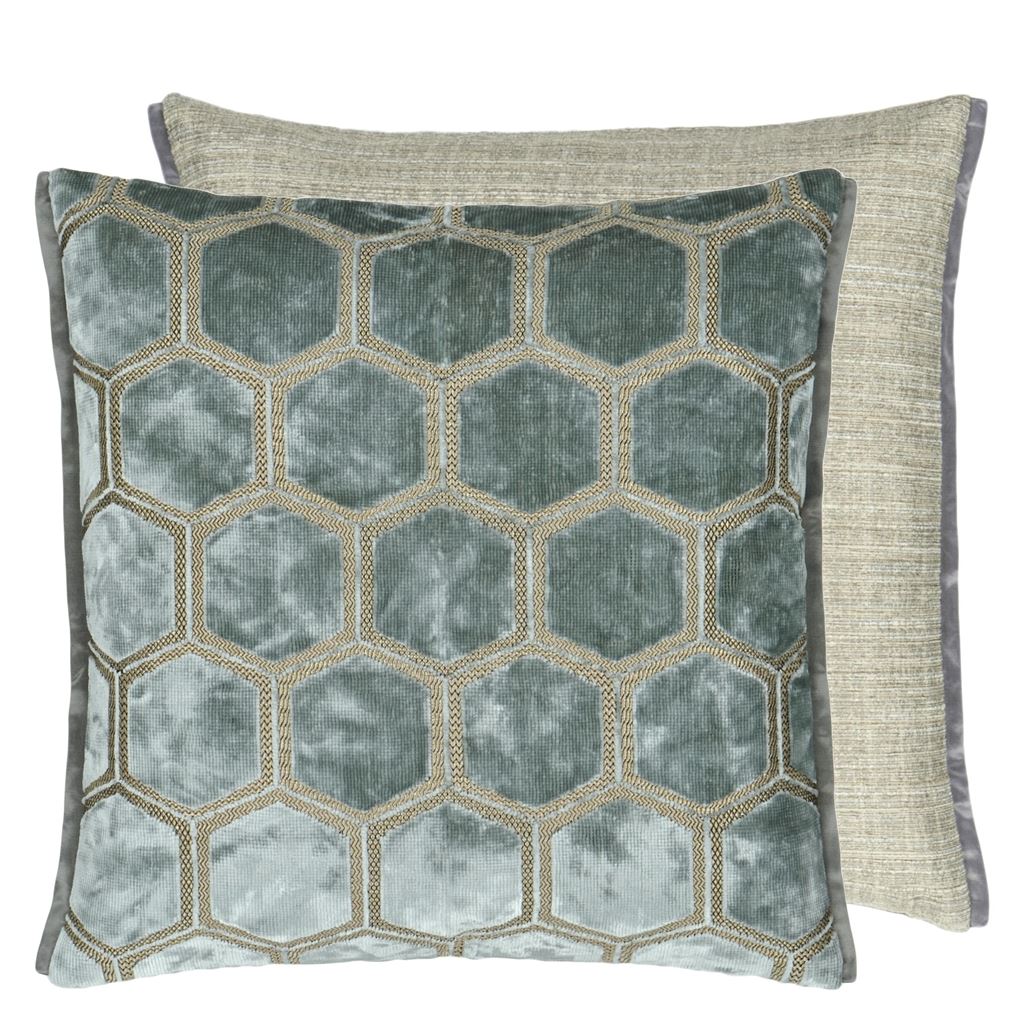 Coussin en velours Manipur Silver