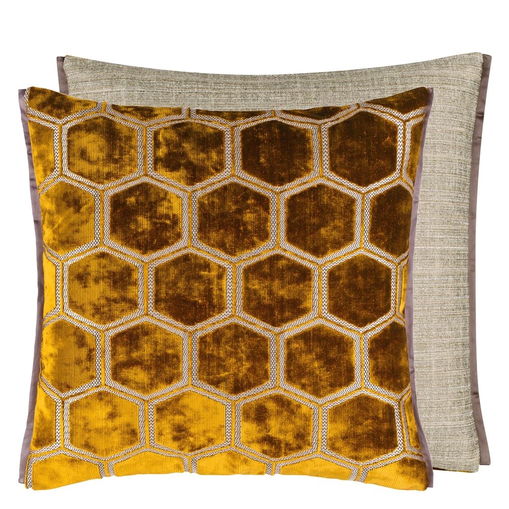 Coussin en velours Manipur Ochre