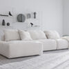acheter Canapé d'angle tissu uni blanc Ferney-Voltaire - 335x105/155x93cm - FRANCE CANAPÉ ®