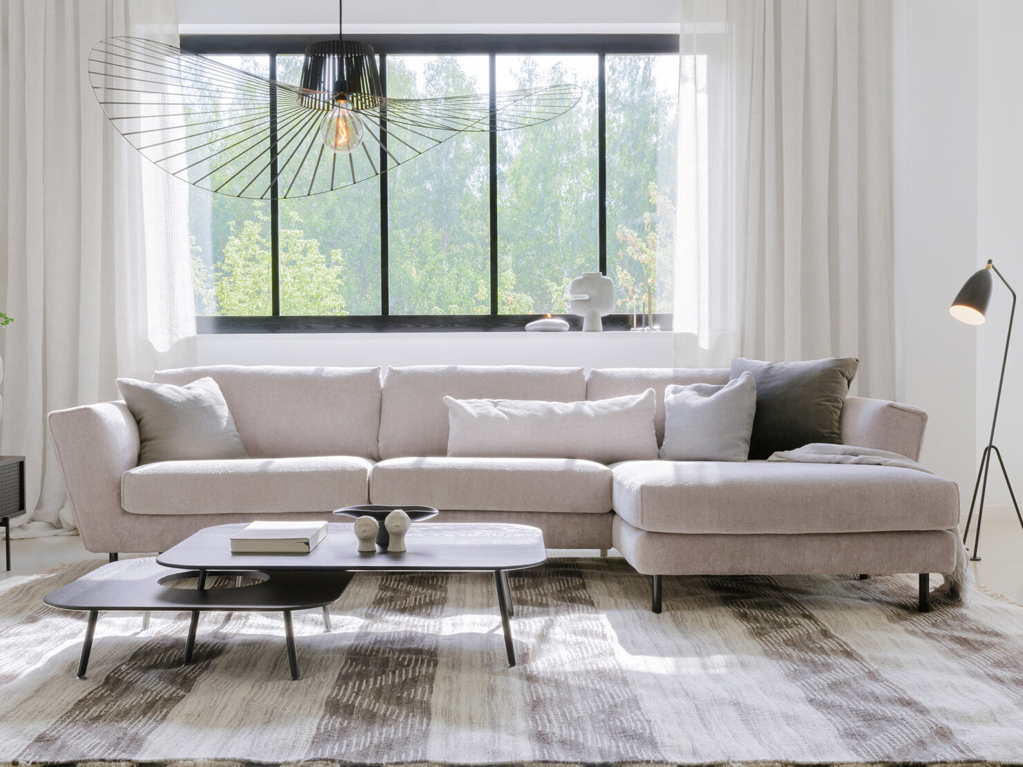 acheter Canapé d'angle tissu chenille gris Guérande - 324 x 157 x 80cm - FRANCE CANAPÉ ®
