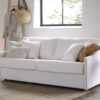 acheter Canapé 4 places convertible  tissu uni blanc Lunel - 196 x 100 x 88cm - FRANCE CANAPÉ ®