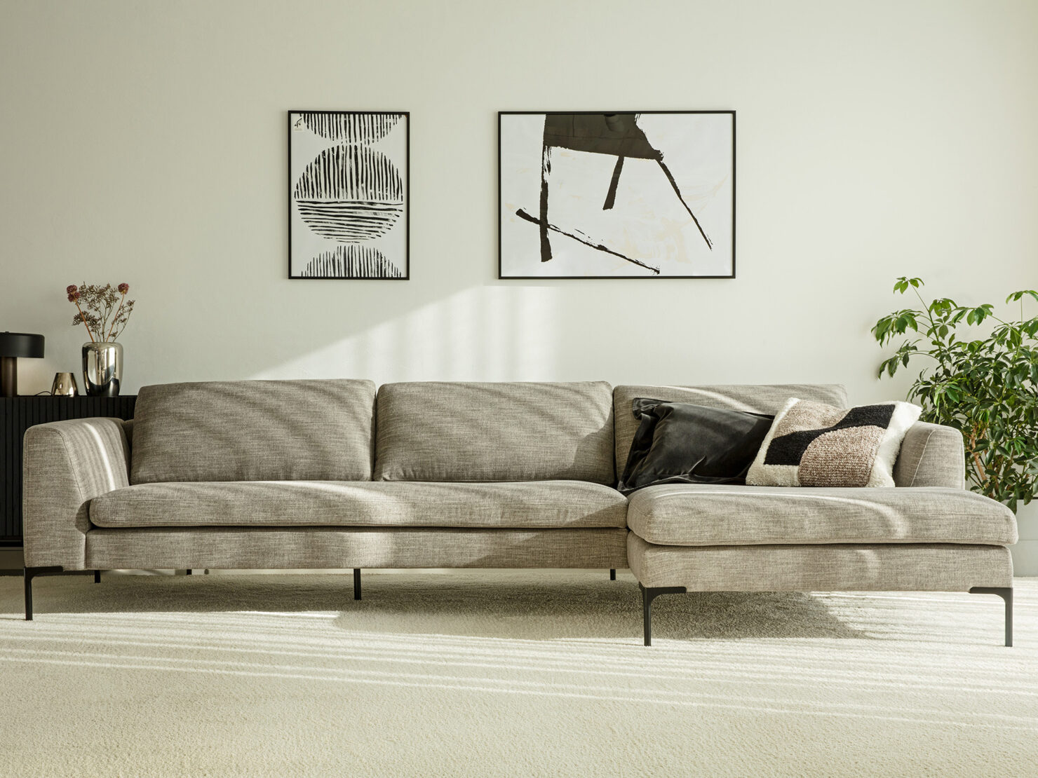 acheter Canapé d'angle tissu uni gris Noble - 316 x 98/ 152 x 81cm - FRANCE CANAPÉ ®