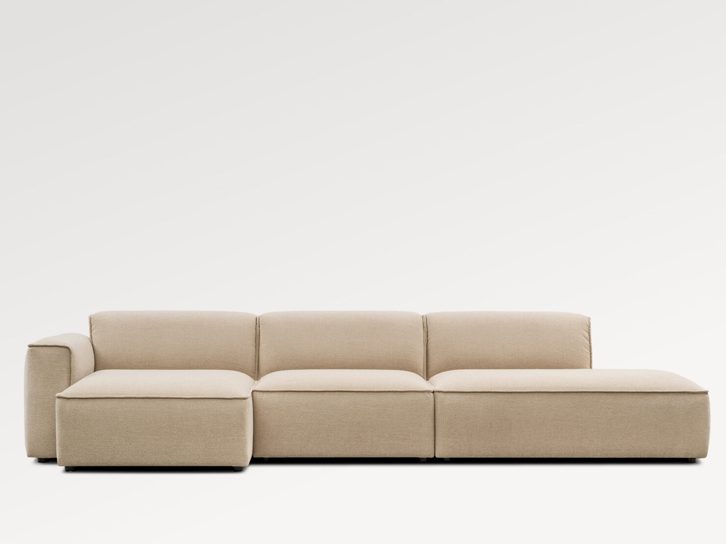 acheter Méridienne 2 places tissu bouclette 29 ANTIBES - 353 x 106/140 x 73cm - FRANCE CANAPÉ ®