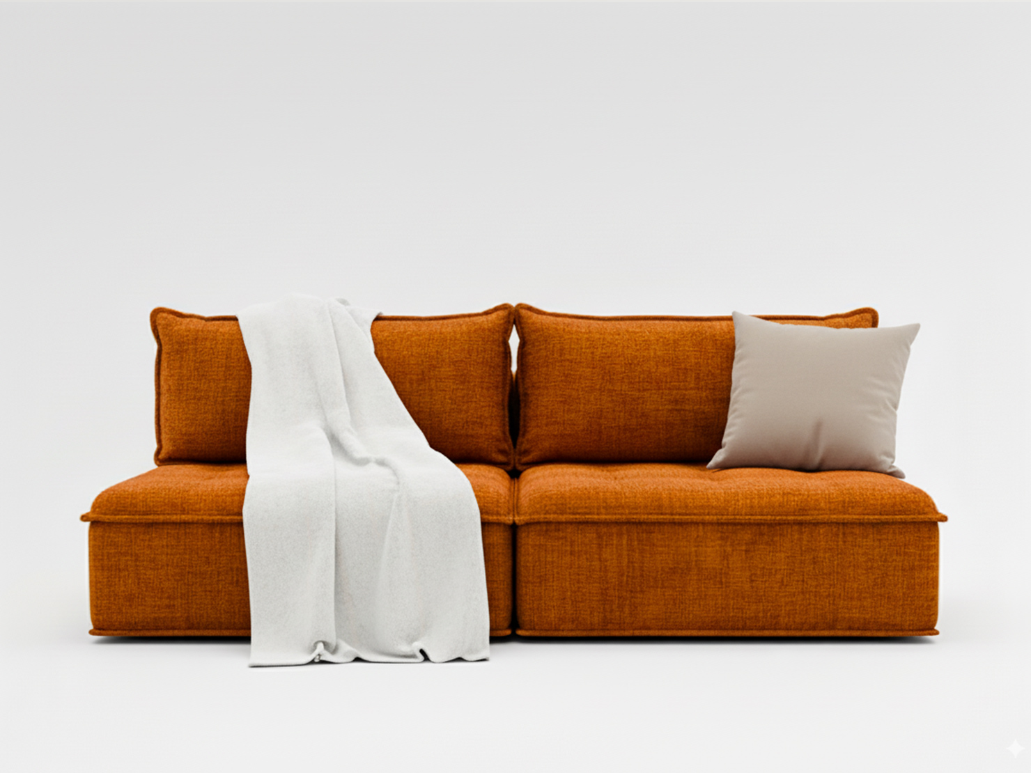 acheter Canapé modulable (2 éléments) tissu chenille blanc OPIO - 212 x 106 x 75cm - FRANCE CANAPÉ ®