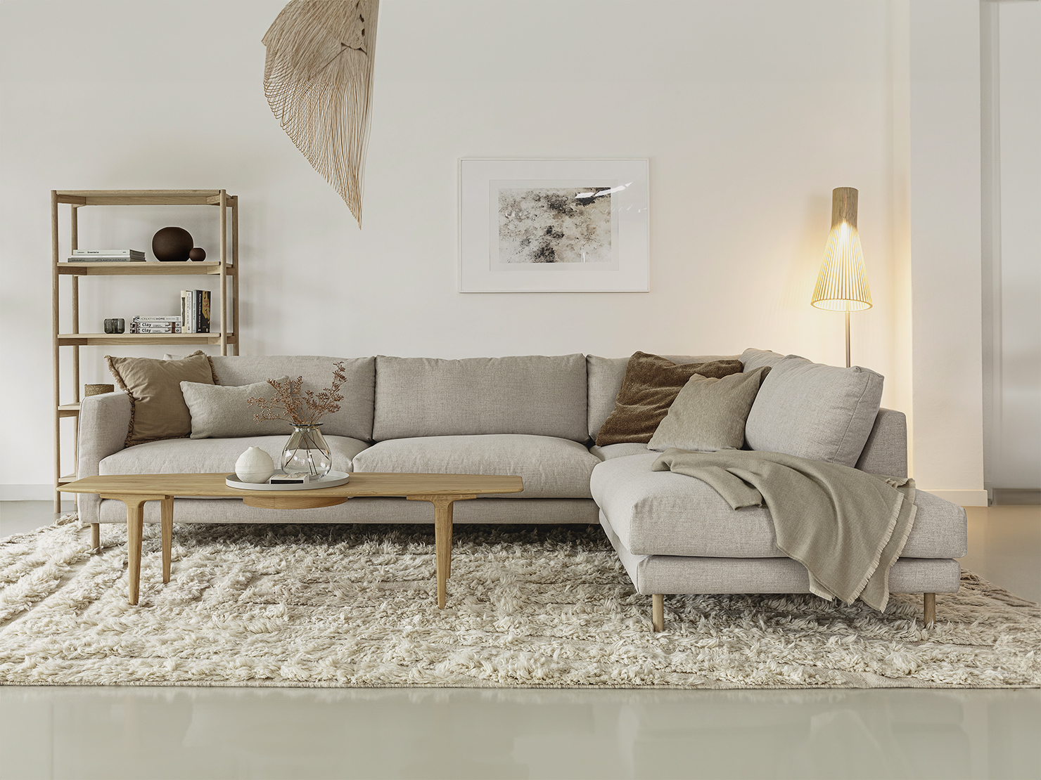 acheter Canapé d'angle tissu uni 1 light beige  Biarritz - 299 / 222 x 97 x 82cm - FRANCE CANAPÉ ®
