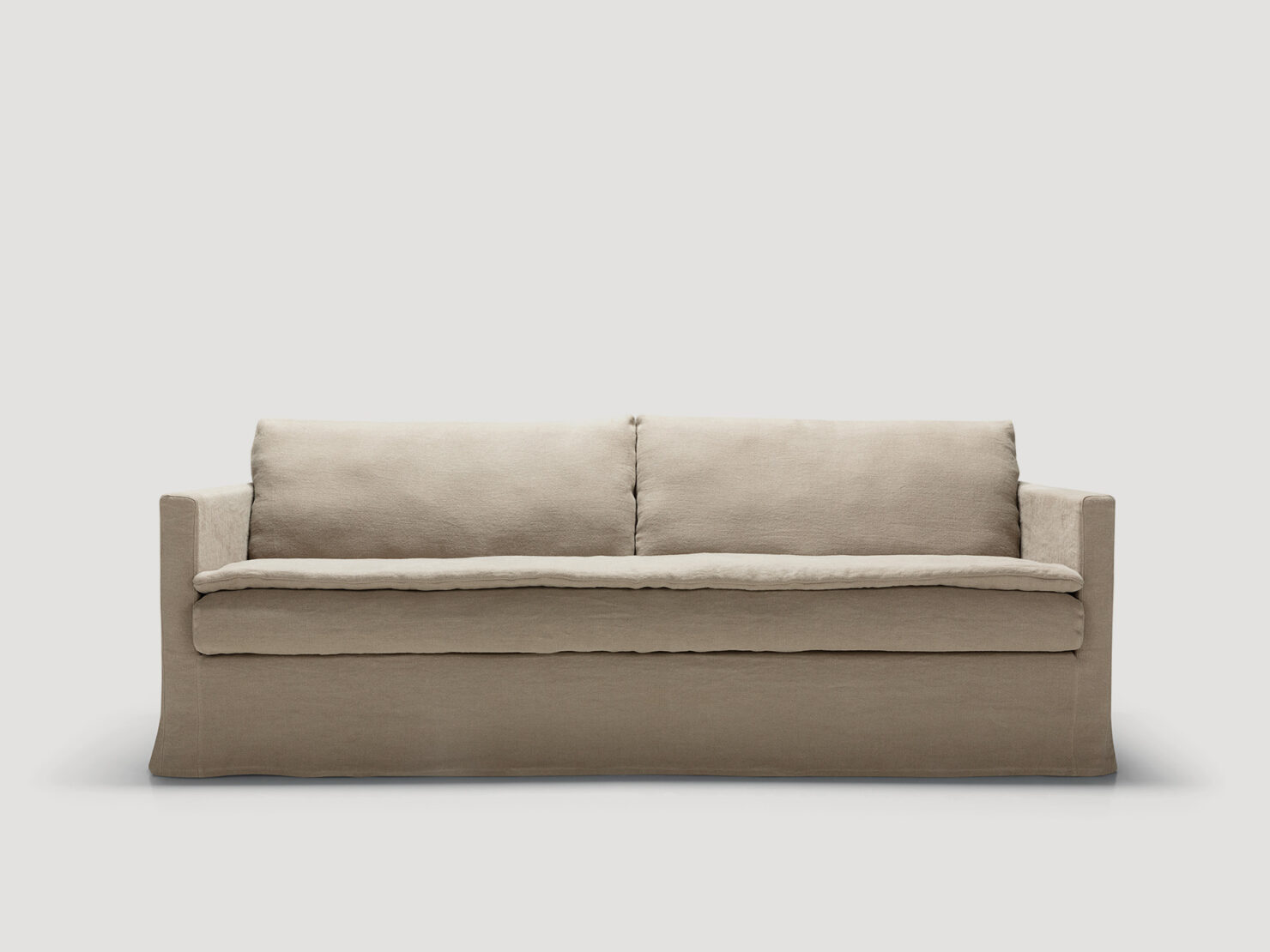 acheter Canapé 3 places tissu uni 3 (2665) beige La Rochelle - 216 x 92 x 82cm - FRANCE CANAPÉ ®