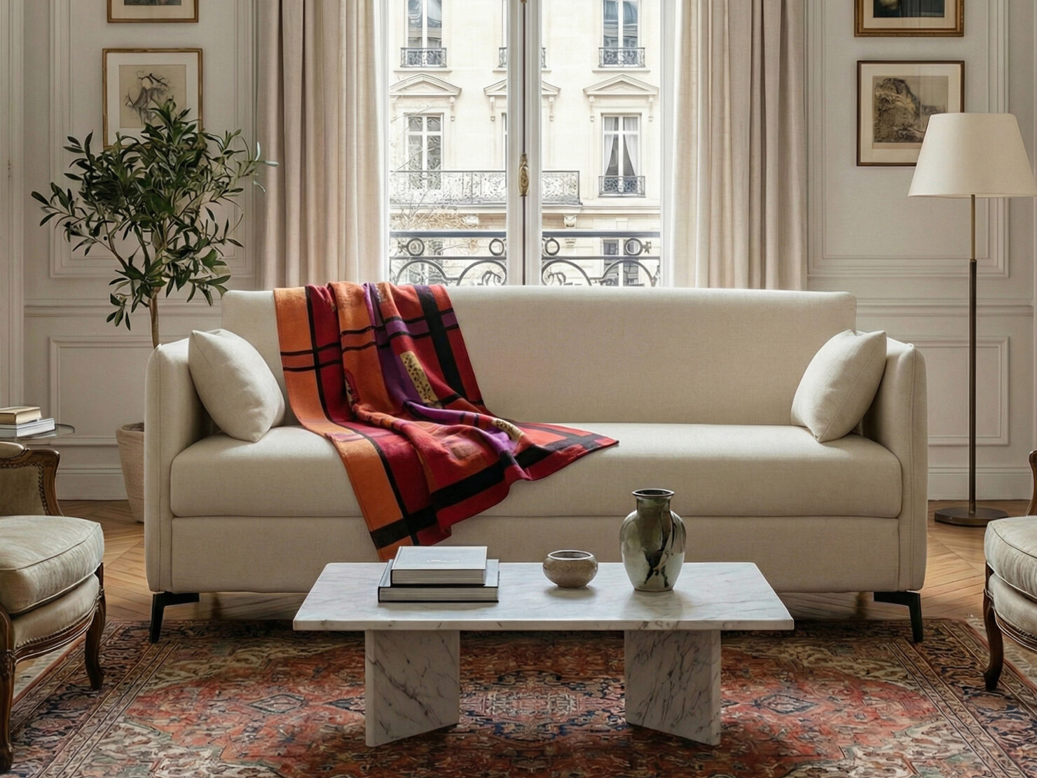 acheter Canapé convertible 3 places tissu uni 1 Ivory
 ANNECY - 180 x 105 x 84cm - FRANCE CANAPÉ ®