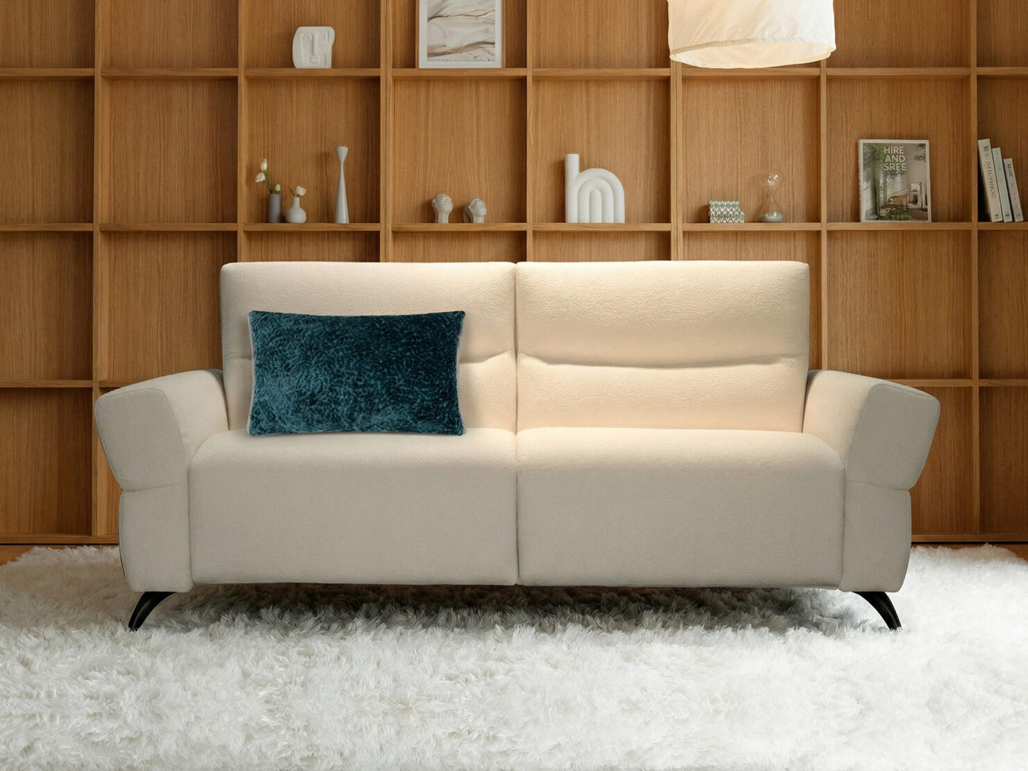 acheter Canapé 3 places tissu bouclette 1 Ivory Chamberyfixe - cm - FRANCE CANAPÉ ®