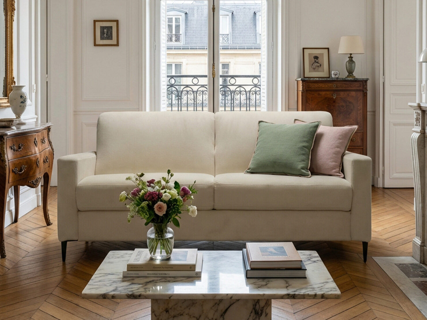 acheter Canapé convertible 3 places velours côtelé 2 Nata Cluny - 188 x 103 x 88cm - FRANCE CANAPÉ ®