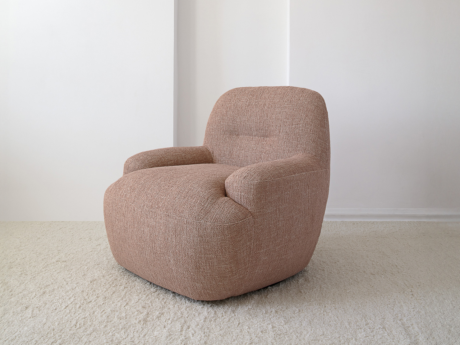acheter Fauteuil tissu chenille 4 Dusty Pink URVILLE - 88x80x74cm - FRANCE CANAPÉ ®