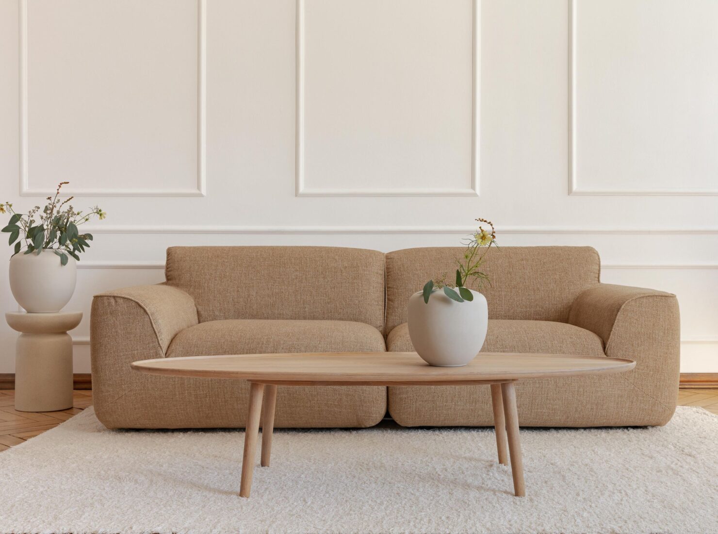 acheter Canapé 3 places tissu chenille 4 Dusty Pink Embrun - 242 x 106 x 77cm - FRANCE CANAPÉ ®
