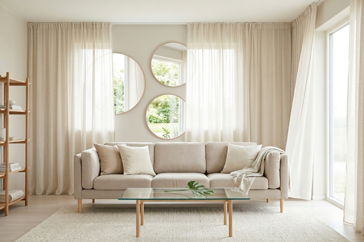 Miroir décoratif pour diffuser la lumière dans un salon